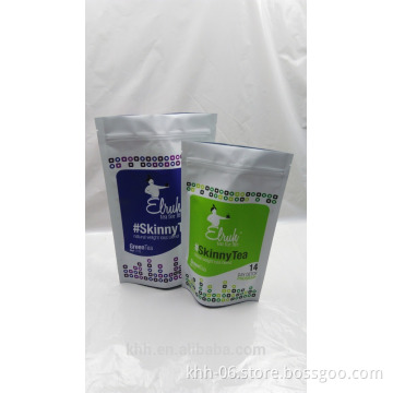Custom printed matte surface stand up ziplock flower tea bags